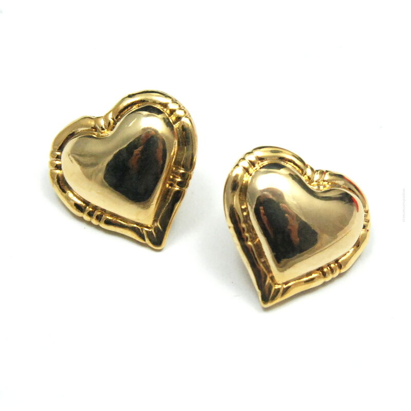 KOLCZYKI OZDOBNE SERCA W ZŁOTYM KOLORZE   (5469-2 SA)