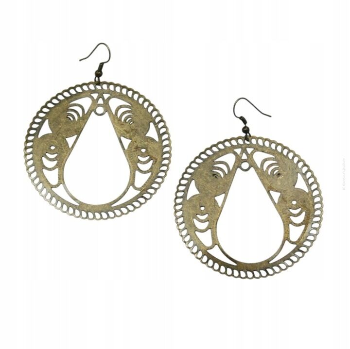 KOLCZYKI WISZĄCE METALOWE W ZŁOTYM KOLORZE                                                    (0615-651 SA)