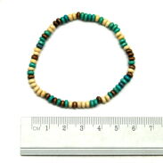 KOMPLET KORALIKI DREWNIANE + BRANSOLETKA 0604-7 - 2