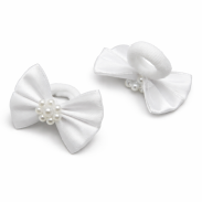 GUMKI DO WŁOSÓW KOKARDKI KOMUNIJNE BIAŁE 6 SZTUK  (0009-9 g SAH) - 3