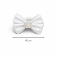 GUMKI DO WŁOSÓW KOKARDKI KOMUNIJNE BIAŁE 6 SZTUK  (0009-9 g SAH) - 4