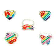 PIERŚCIONKI PLASTIKOWE / KOLOROWE DZIECIĘCE TĘCZA (36 SZTUK)                                                                                              0657-05 - 2