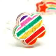 PIERŚCIONKI PLASTIKOWE / KOLOROWE DZIECIĘCE TĘCZA (36 SZTUK)                                                                                              0657-05 - 3