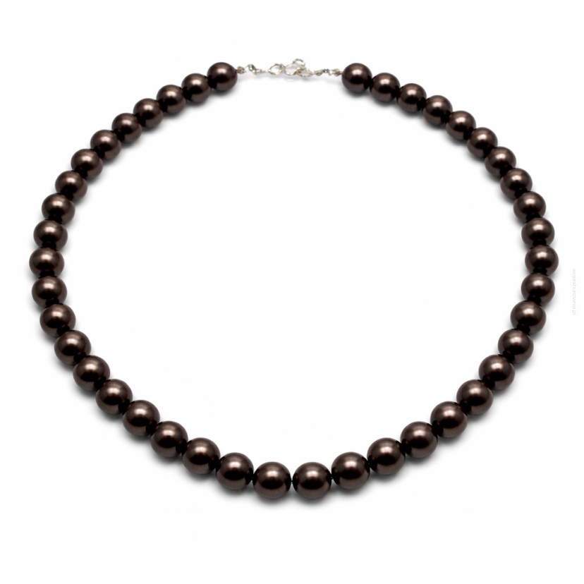 KORALE KLASYCZNE PEREŁKI BRĄZOWE 50 cm 0642-525