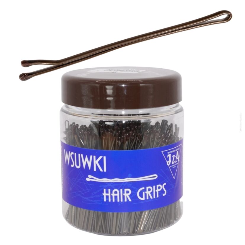 WSUWKA DO WŁOSÓW BRĄZOWA PROSTA 7 CM 2 KULKI                                         (117/G)