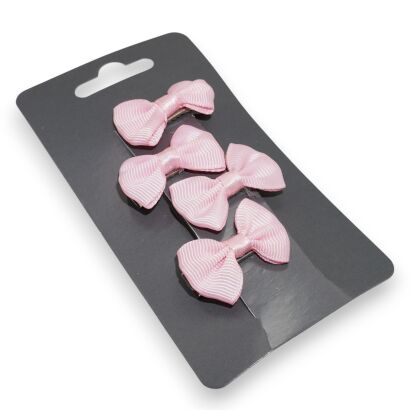 SPINKI RÓŻOWE DO WŁOSÓW Z KOKARDKAMI 4 SZTUKI                                                     (0331-5 SA)