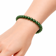 BRANSOLETKA  Z PEREŁEK JABLONEX ZIELONA (BRPR-10 SAH) - 2