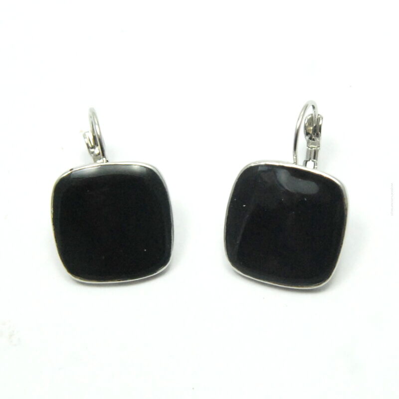 KOLCZYKI WISZĄCE EMALIOWANE CZARNE                                          (7562-1 SAM)