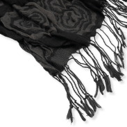 SZAL DAMSKI BRĄZOWY Z FRĘDZLAMI                                                                        SZAL-29 - 2