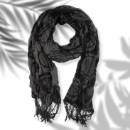 SZAL DAMSKI BRĄZOWY Z FRĘDZLAMI                                                                        SZAL-29 - 5