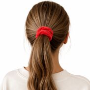 GUMKA DO WŁOSÓW WELUR SCRUNCHIE KORALOWY PRODUKT POLSKI (0103-KO SAH) - 3