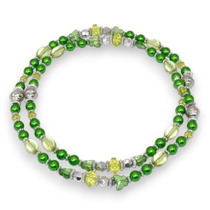 NASZYJNIK OZDOBNY Z KORALIKAMI W KOLORZE ZIELONYM                                  (1972 SAL)