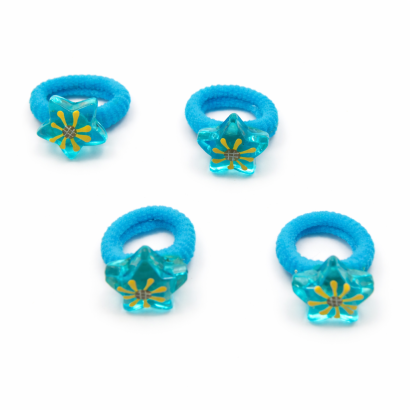 GUMKI DO WŁOSÓW DZIECIĘCE NIEBIESKIE GWIAZDKI 4 SZTUKI (0194-31 SAMH)