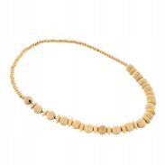 KORALE DAMSKIE DREWNIANE NA GUMCE BEŻOWE                                                                                    0611-1035 - 2