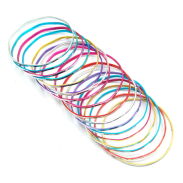 BRANSOLETKI METALOWE CIENKIE KOLOROWE 100 SZTUK                                                              (2938-5 S) - 2