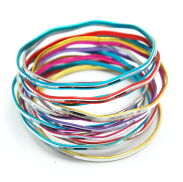 BRANSOLETKI METALOWE CIENKIE KOLOROWE 100 SZTUK                                                              (2938-5 S) - 4