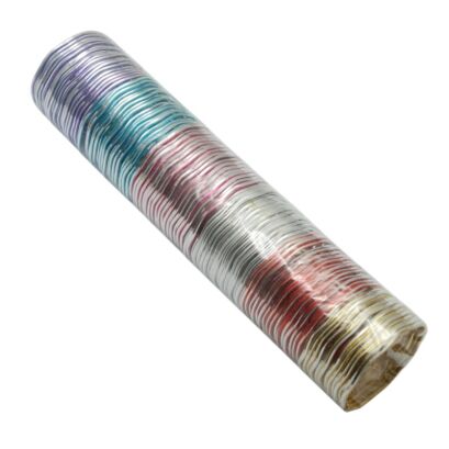 BRANSOLETKI METALOWE CIENKIE KOLOROWE 100 SZTUK                                                              (2938-5 S)