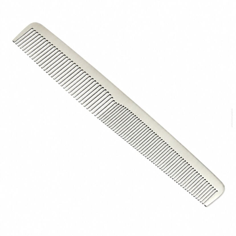GRZEBIEŃ FRYZJERSKI METALOWY W SREBRNYM KOLORZE 17 CM (DS105-1)