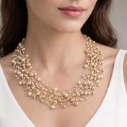 NASZYJNIK / WISIOREK Z DROBNYMI KORALIKAMI (N-029/58/9R H SAM B) - 4