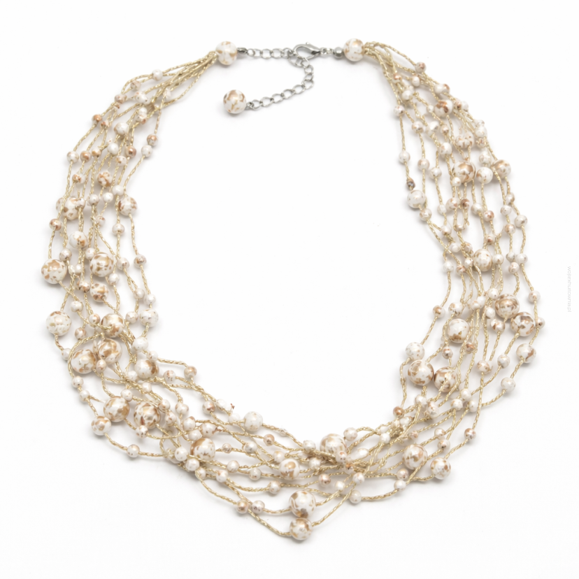 NASZYJNIK / WISIOREK Z DROBNYMI KORALIKAMI (N-029/58/9R H SAM B)