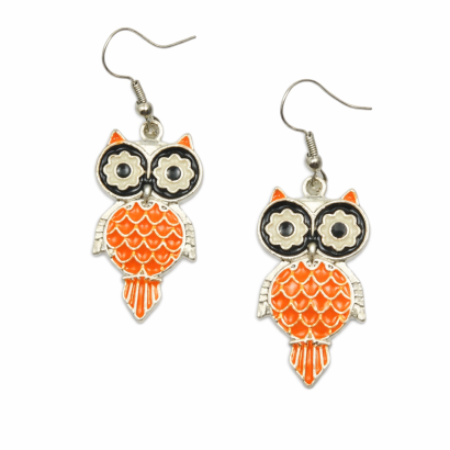 KOLCZYKI METALOWE W KSZTAŁCIE SOWY – 4,5 CM (0665-42)