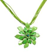 NASZYJNIK / WISIOR ZIELONY NA SZNURECZKACH Z OZDOBNĄ ZAWIESZKĄ                                                    (9221 SAM) - 3