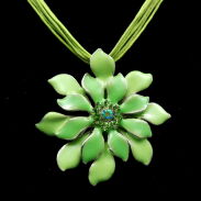 NASZYJNIK / WISIOR ZIELONY NA SZNURECZKACH Z OZDOBNĄ ZAWIESZKĄ                                                    (9221 SAM) - 2