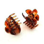 SZCZĘKI / KLAMRY DO WŁOSÓW BRĄZOWE KWIATY 6 SZTUK                                                            (0311-16 SAM) - 2