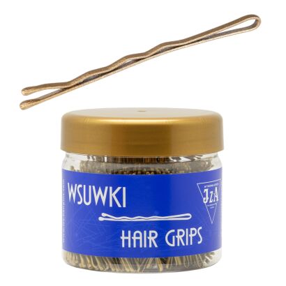 WSUWKI DO WŁOSÓW IZA KARBOWANE ZŁOTE MAT 6 CM 2 KULKI 500G                   (326/G MAT)