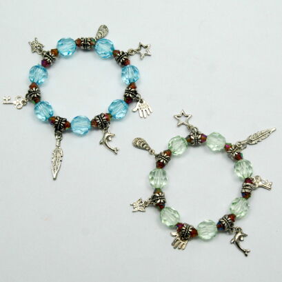 BRANSOLETKI NA GUMCE Z ZAWIESZKAMI 2 SZTUKI                                                                         (4955-1 SA)