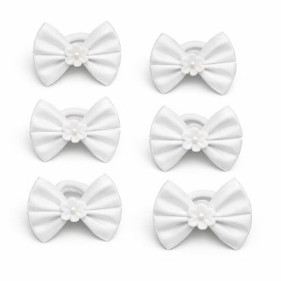 GUMKI DO WŁOSÓW KOMUNIJNE KOKARDKI 6 SZTUK (0009-10 g SAH)