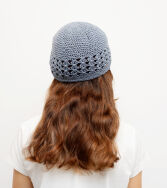 CZAPKA AŻUROWA NA SZYDEŁKU SZARA  (CZ-19) - 2