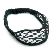 OPASKA NA GŁOWĘ ELASTYCZNA DAMSKA NA GUMCE CZARNA (8802-1 SAM) - 2