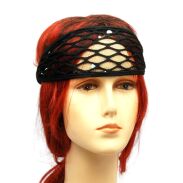 OPASKA NA GŁOWĘ ELASTYCZNA DAMSKA NA GUMCE CZARNA (8802-1 SAM) - 3