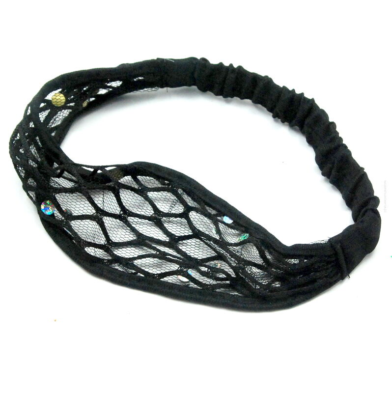 OPASKA NA GŁOWĘ ELASTYCZNA DAMSKA NA GUMCE CZARNA (8802-1 SAM)