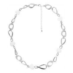 NASZYJNIK OZDOBNY Z CYRKONIAMI W SREBNYM KOLORZE                          (0610-1003 SAHG)