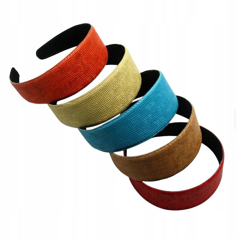 OPASKI DO WŁOSÓW SZEROKIE KOLOROWE RATTAN 5 SZTUK