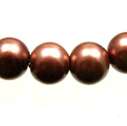 BRANSOLETKA  Z PEREŁEK  JASNY BRĄZ                                                                      0605-38 - 2