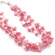 NASZYJNIK / WISIOREK Z RÓŻOWYMI KORALIKAMI (N-0604/2/5R A-4 SAM C) - 3