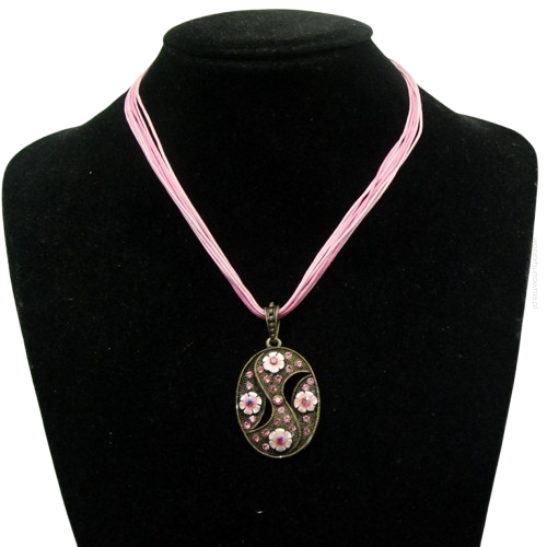 NASZYJNIK / WISIOR NA SZNURECZKACH Z OZDOBNĄ ZAWIESZKĄ                                                    (WISZ SAH)