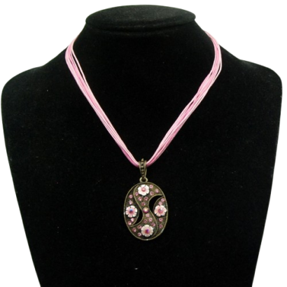 NASZYJNIK / WISIOR NA SZNURECZKACH Z OZDOBNĄ ZAWIESZKĄ                                                    (WISZ SAH)