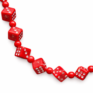 KORALE CZERWONE DŁUGIE NIEROZPINANE „KOSTKI” 92 CM (0612-12 S) - 3