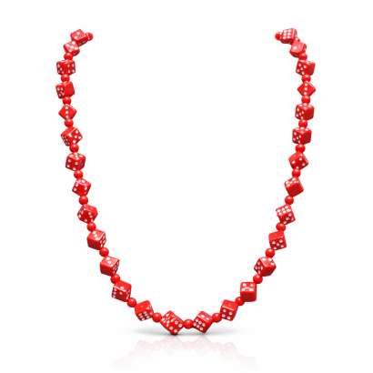 KORALE CZERWONE DŁUGIE NIEROZPINANE „KOSTKI” 92 CM (0612-12 S)