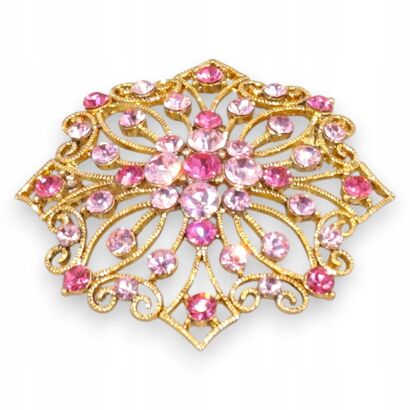 BROSZKA OZDOBNA METALOWA Z CYRKONIAMI                                  (8921 SA)