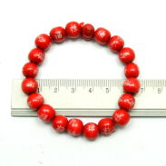 BRANSOLETKI DREWNIANE Z KORALIKAMI 6 SZTUK                        (4104 SAM) - 3