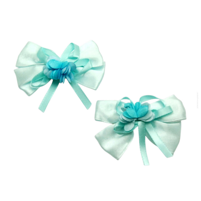 SPINKI DO WŁOSÓW DZIECIĘCE OZDOBNE KOKARDKI BŁĘKITNE 2 SZTUKI (1965-1 SAH)