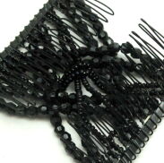 SPINKA DO WŁOSÓW MAGIC COMB CZARNA 7,5 CM – ELASTYCZNY GRZEBIEŃ Z KORALIKAMI 0028-596 - 2