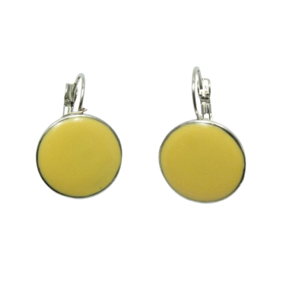 KOLCZYKI WISZĄCE EMALIOWANE ŻÓŁTE OKRĄGŁE                                            (9354-2 SAM)