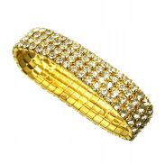 BRANSOLETKA Z CYRKONIAMI CZTERORZĘDOWA W ZŁOTYM KOLORZE                                 (BRGU-4 SA) - 2