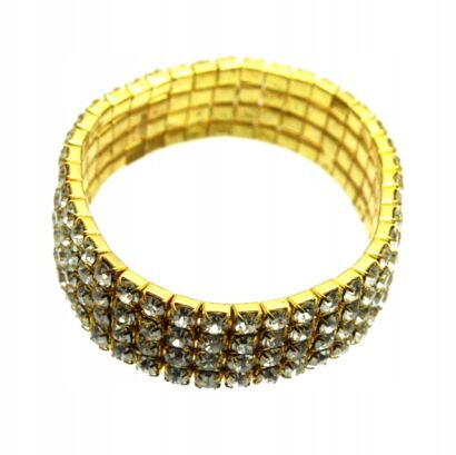 BRANSOLETKA Z CYRKONIAMI CZTERORZĘDOWA W ZŁOTYM KOLORZE                                 (BRGU-4 SA)